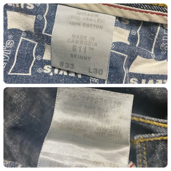 Vintage Levi’s The Original Jeans Skinny 511 Red Tab Blue Jeans - Picture 12 of 13